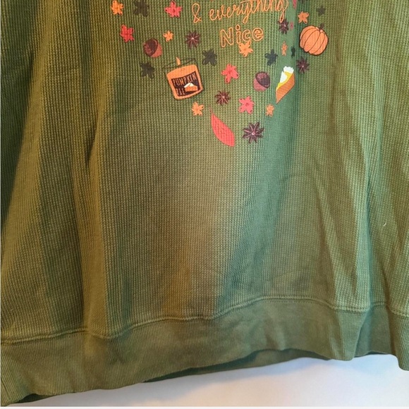 Feeling Festive Pumpkin Spice Fall Thermal Thermal Crewneck Top - Picture 5 of 8